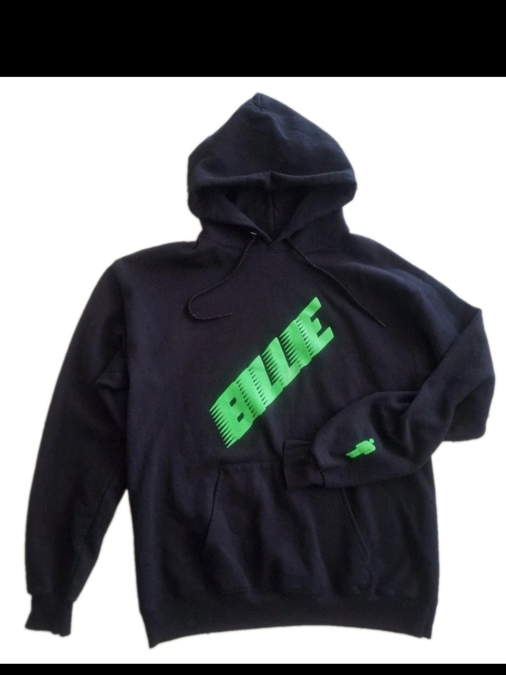 Billie Eilish World Tour 2020 Racer Hoodie Black Neon Lime Green Blohsh Mens M